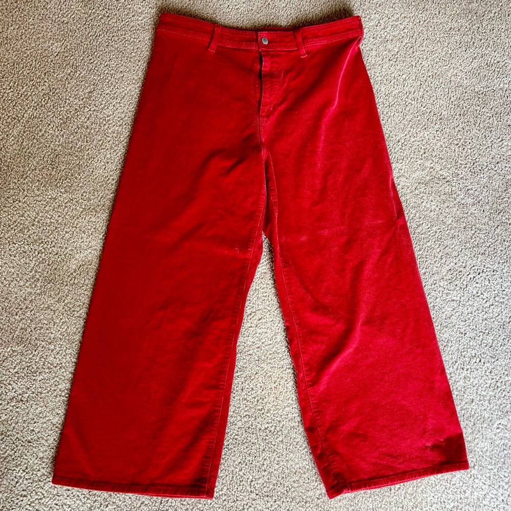 Universal Thread Red Corduroy Sailor Wide-Leg Pants